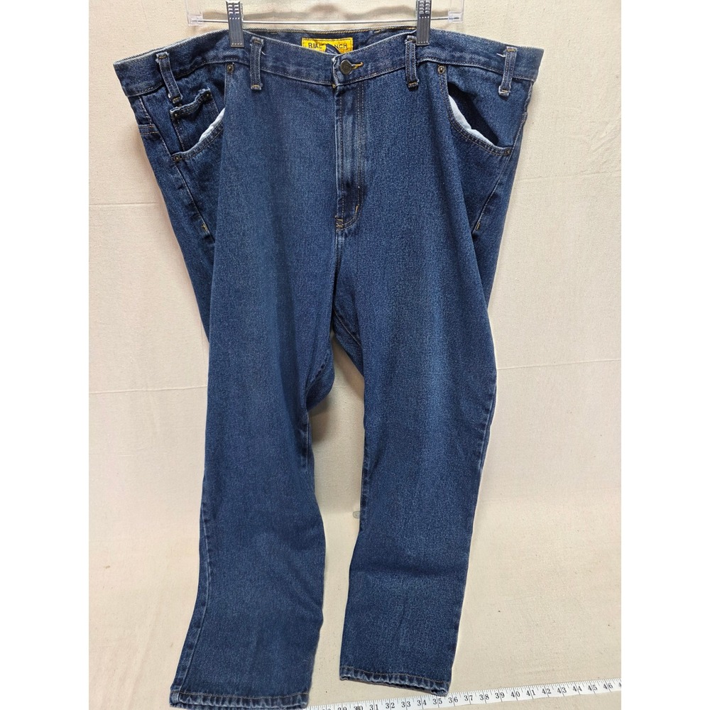 Real Ranch Premium Mens Blue Denim Jeans Straight Leg 46x34 Workwear Pants